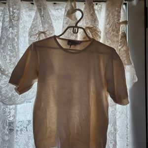 Off white short sleeve sweater.